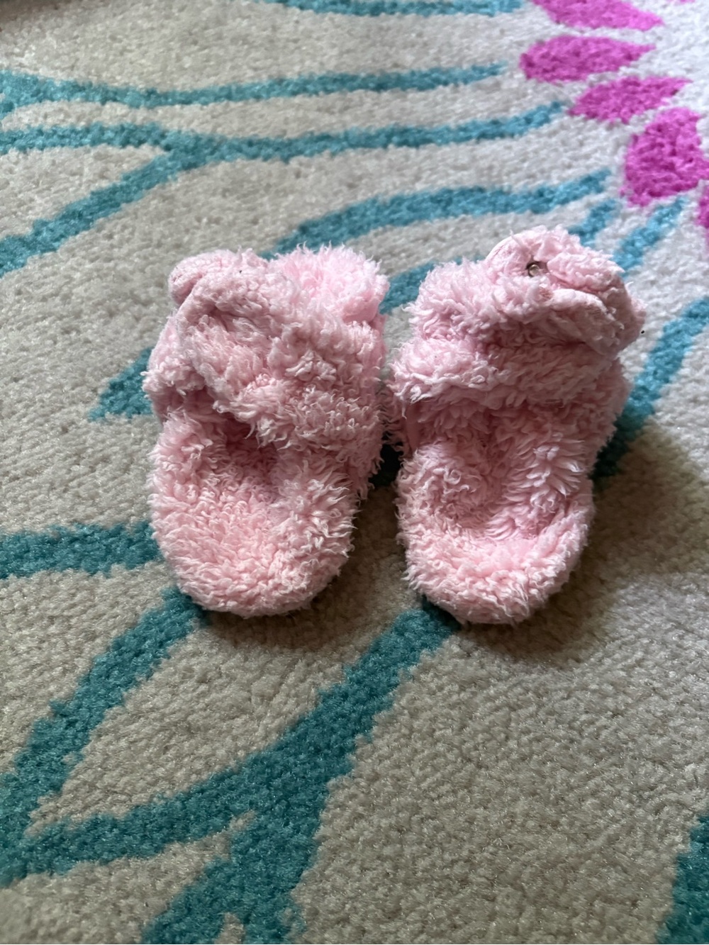 Zutano Fuzzy Pink Baby Booties Size 6 Months